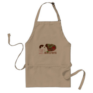 BROWN LOVE in GREEN & RED Standard Apron