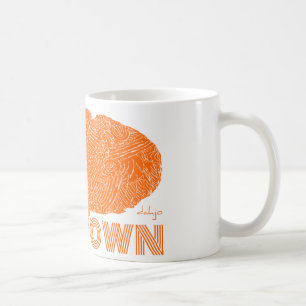 BROWN LOVE in ORANGE Coffee Mug