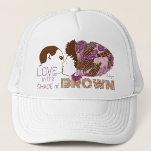 BROWN LOVE in PURPLE & PINK Trucker Hat