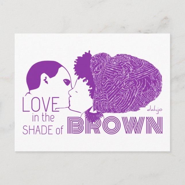 BROWN LOVE in PURPLE Postcard (Front)