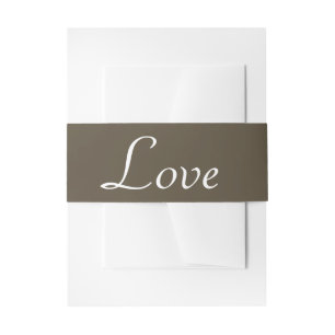 Brown Love Wedding Country, Western, Rustic Invitation Belly Band