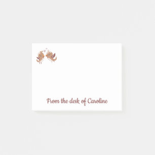Brown Lovebirds Love, Wedding, Engagement Post-it Notes