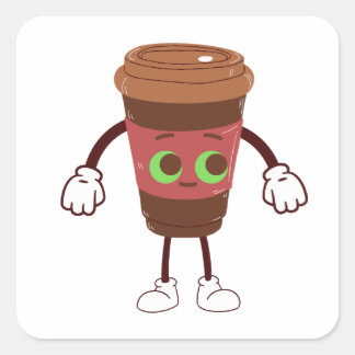 brown Magic Travel Coffee Square Sticker