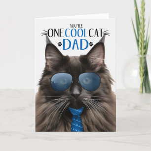 Brown Maine Coon Cat Father's Day One Cool Cat Holiday Card