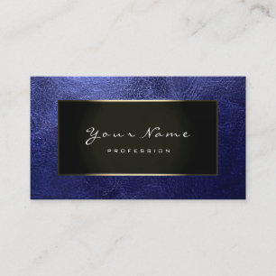 Brown Manager Blogger Champagne Gold Leather Navy Business Card