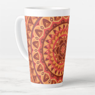 Brown Mandala Earthy Boho Pattern Neutral Cosy Latte Mug