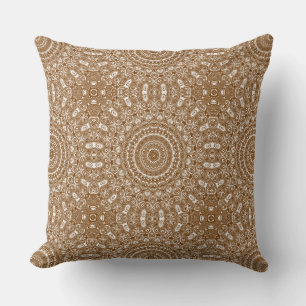 Brown Mandala Geometric Pattern Cushion