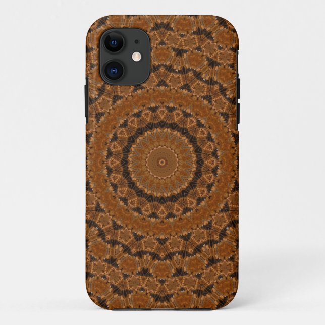 Brown Mandala Wheel... Case-Mate iPhone Case (Back)