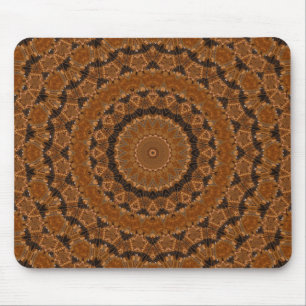 Brown Mandala Wheel Mouse Pad