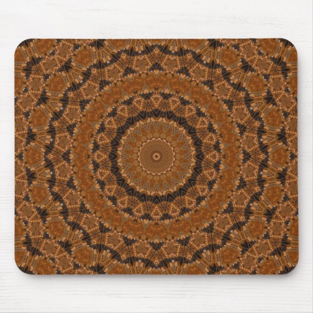 Brown Mandala Wheel Mouse Pad (Front)