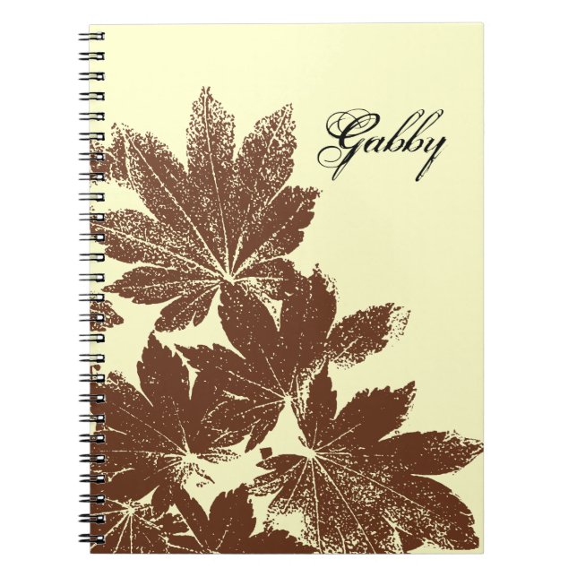 Brown Maple Leaf Stamp Notebook (Front)