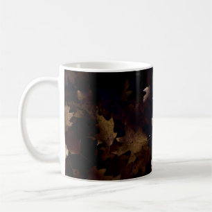 BROWN MAPLE LEAVES COFFEE MUG