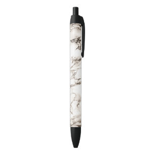 Brown Marble Black Ink Pen