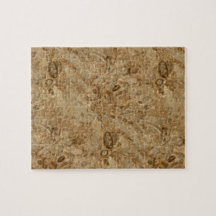 Brown Marble Fossil Look Jigsaw Puzzle