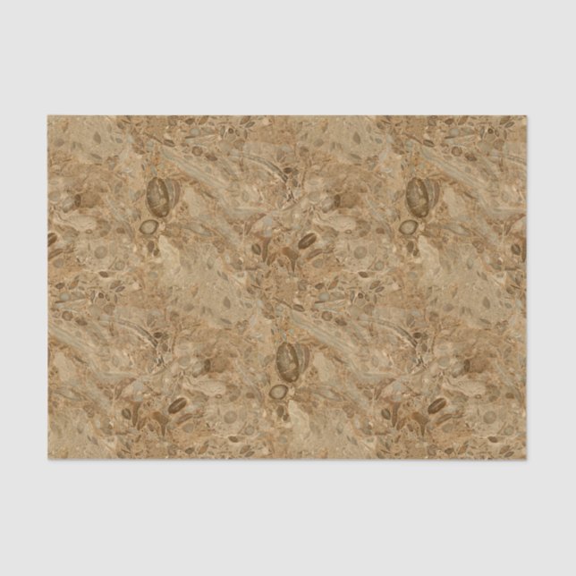Brown Marble Fossil Look Tissue Paper (Front)