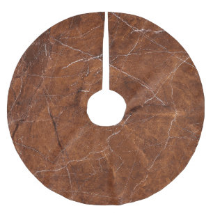 Brown Marble Glossy: Luxury Texture Background Brushed Polyester Tree Skirt