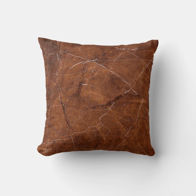 Brown Marble Glossy: Luxury Texture Background Cushion (Front)