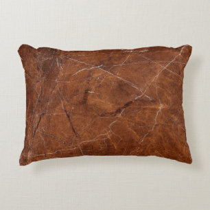 Brown Marble Glossy: Luxury Texture Background Decorative Cushion