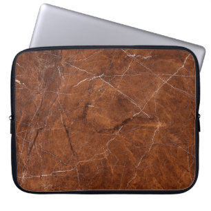 Brown Marble Glossy: Luxury Texture Background Laptop Sleeve