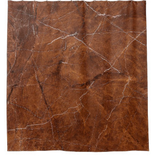 Brown Marble Glossy: Luxury Texture Background Shower Curtain