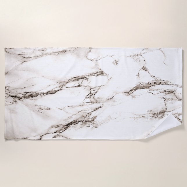 Brown Marble Look Beach Towel (Front)