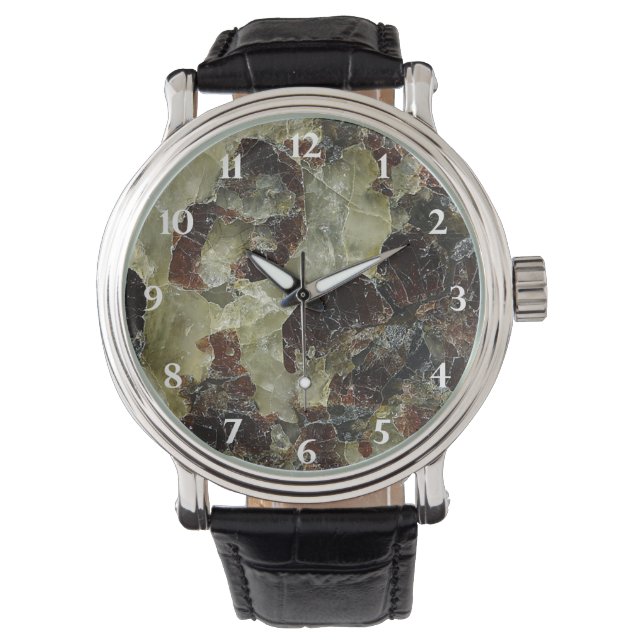 Brown Marbled Quartz Watch (Front)