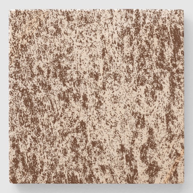Brown Marbled Spotted Square Stone Coaster (Front)