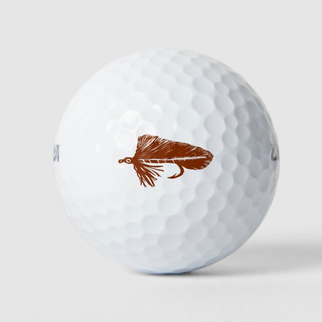 Brown Matuka streamer, fly fishing, fly tying art Golf Balls (Front)