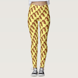 Brown Matuka streamer fly fishing, fly tying art Leggings