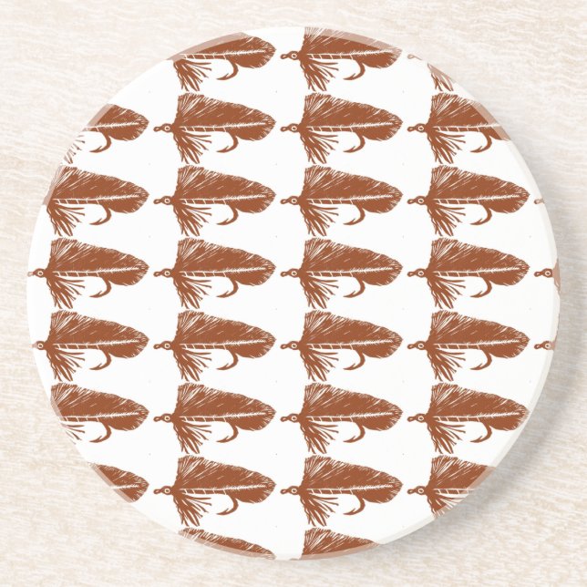 "Brown Matuka" Streamer Fly Pattern Coaster. Coaster (Front)