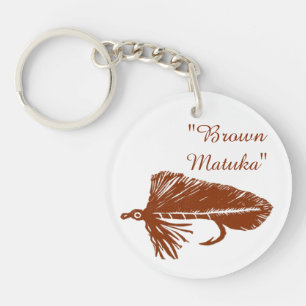 Brown Matuka streamer for fly fishing, fly tying Key Ring