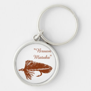 Brown Matuka streamer for fly tying, fly fishing Key Ring