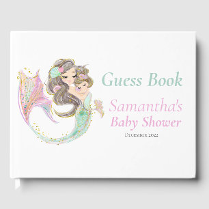 Brown Mermaid Baby Shower Under The Sea Guest Book