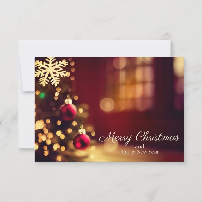 Brown Merry Christmas Greeting  Card (Front)