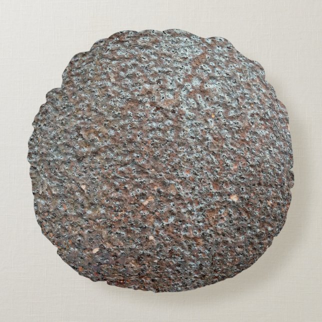 Brown Metal Corrosion Pattern Round Cushion (Front)