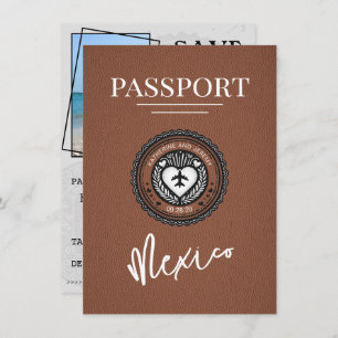 Brown Mexico Passport Save The Date