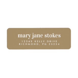 Brown Minimal Modern Typography Return Address Label