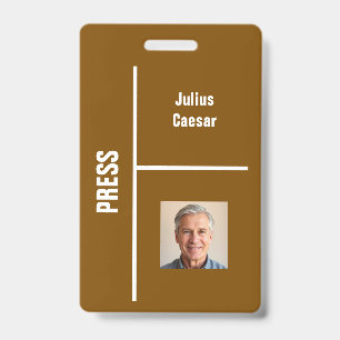 Brown Minimal Press Event ID Badge