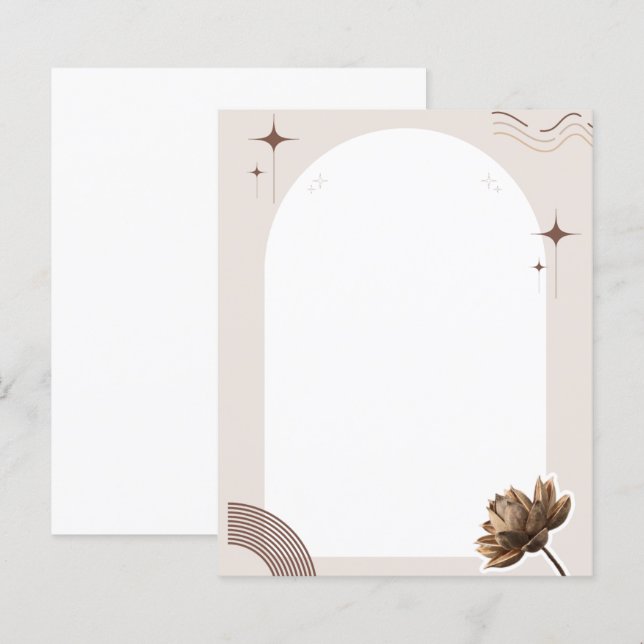 Brown Minimalist Boho Notes Blank (Front/Back)