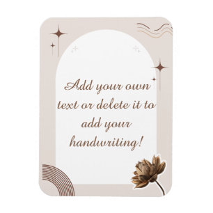 Brown Minimalist Boho Notes Customisable Magnet