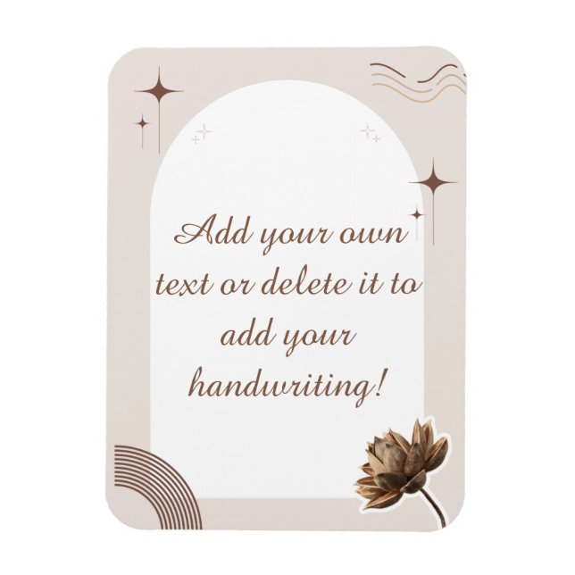 Brown Minimalist Boho Notes Customisable Magnet (Vertical)