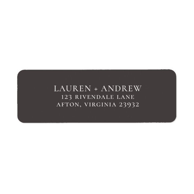 Brown Minimalist Return Address Label (Front)