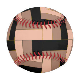 Brown Mocha Black Geometric Rectangles Baseball
