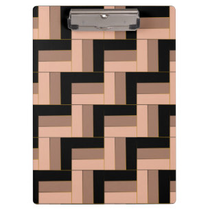 Brown Mocha Black Geometric Rectangles Clipboard
