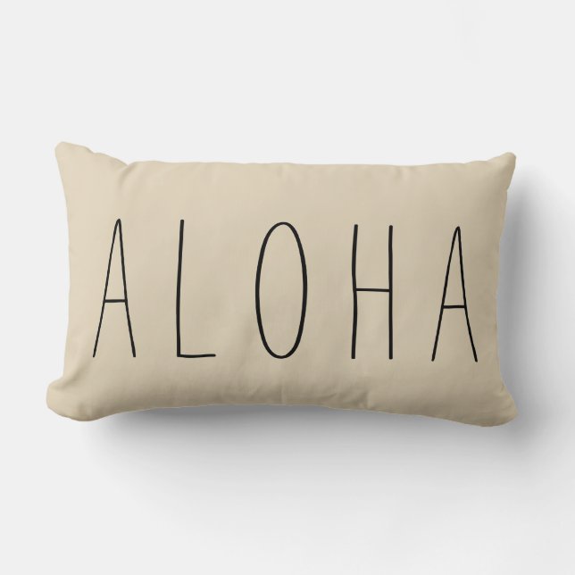 Brown Modern Aloha Throw Pillow (Front)