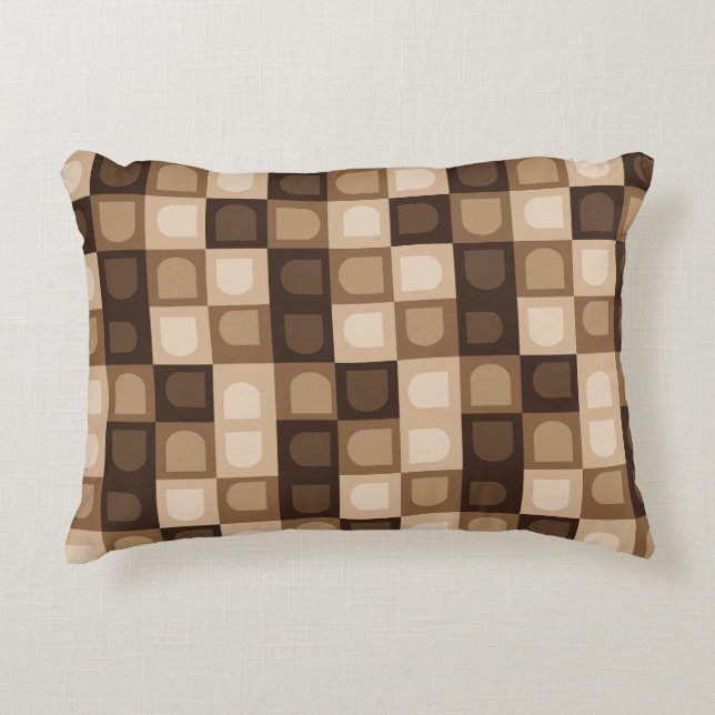 Brown Modern Boho Arch Geometric Aztec Pattern  Decorative Cushion (Front)