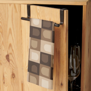 Brown Modern Boho Arch Geometric Aztec Pattern Tea Towel