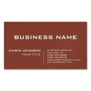 Brown Modern Contemporary Company Magnetic Business Card