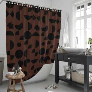 Brown Modern Elegant Geometric Tribal Shower Curtain