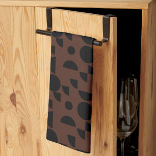 Brown Modern Elegant Geometric Tribal Tea Towel